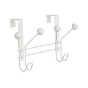 Cabide de Porta Duplo Branco Metaltru 6 Ganchos