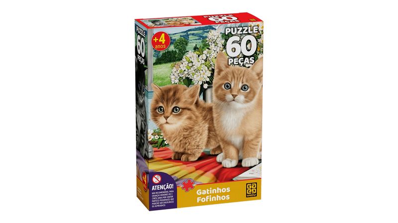 Puzzle 60 peças Gatinhos Fofinhos - Loja Grow