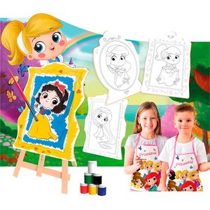 Kit de Pintura Infantil Princesas Brincadeira de Criança 13 peças