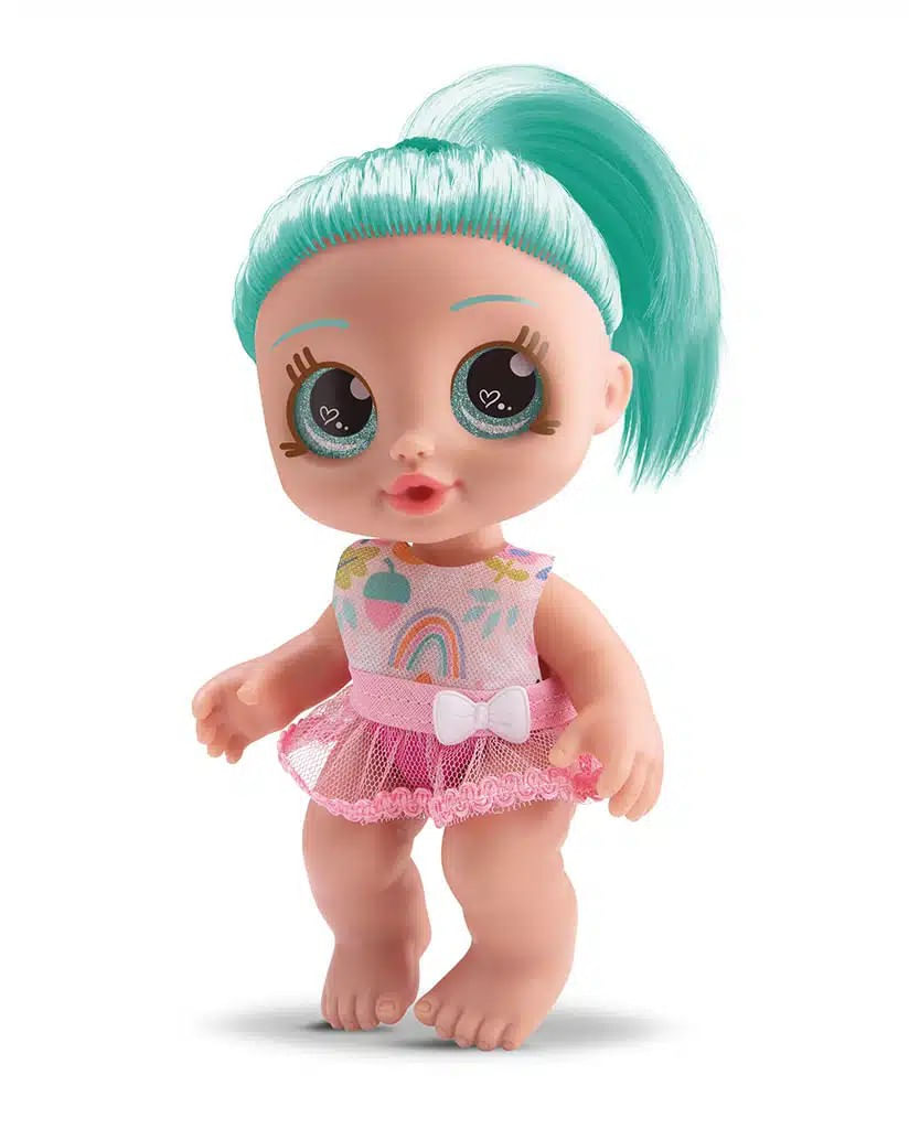 Desenho de uma boneca menina e bolas de uma boneca nas dobradiças