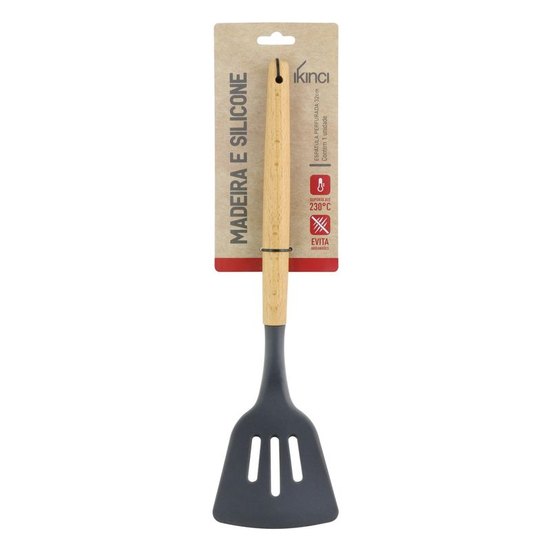 Espatula-Perfurada-de-Silicone-Cabo-de-Madeira-Ikinci-32cm-135455