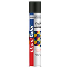 Tinta Spray Uso Geral Baston 250ml Preta Fosca