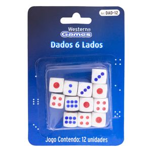 Jogo de Dados Brancos Western 12 peças