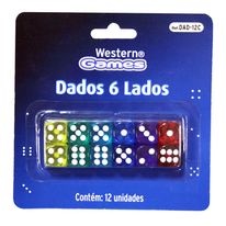 Jogo de Dados Coloridos Western 12 peças