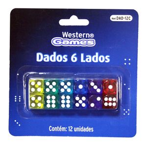 Jogo de Dados Coloridos Western 12 peças