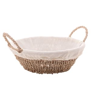 Cesta Redonda de Sisal com Forro e Alça Wolff 24,5cm x 12,5cm