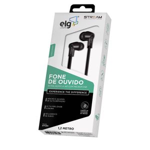 Fone de Ouvido Intra-auricular com Microfone Elg Preto