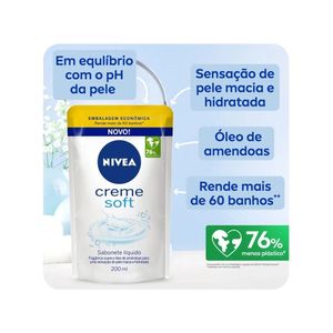 Refil de Sabonete Líquido Creme Soft Nivea 200ml