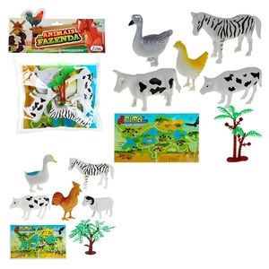 Kit Animais da Fazenda Art Brink 7 peças