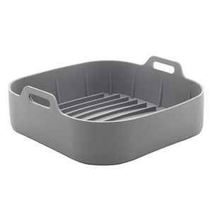 Forma de Silicone Quadrada para Air Fryer Cinza Lyor 16cm