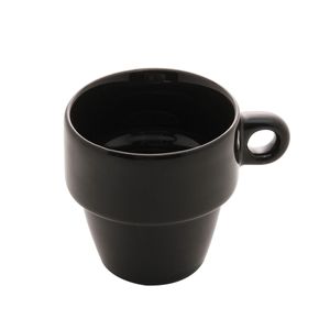 Xícara Cerâmica Empilhável Preto Lyor 210ml