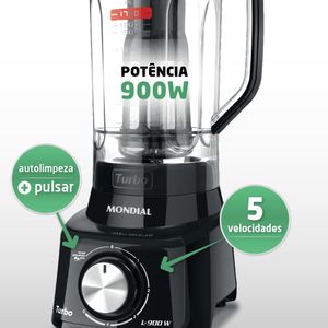 Liquidificador Turbo L-900 FB Preto Mondial 900W