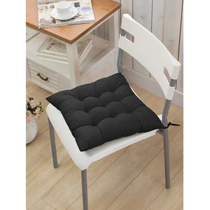 Almofada Futon Preto Artesanal Teares 40cm x 40cm