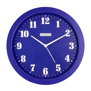 Relógio de Parede Redondo Azul Escuro Ambiente 27cm