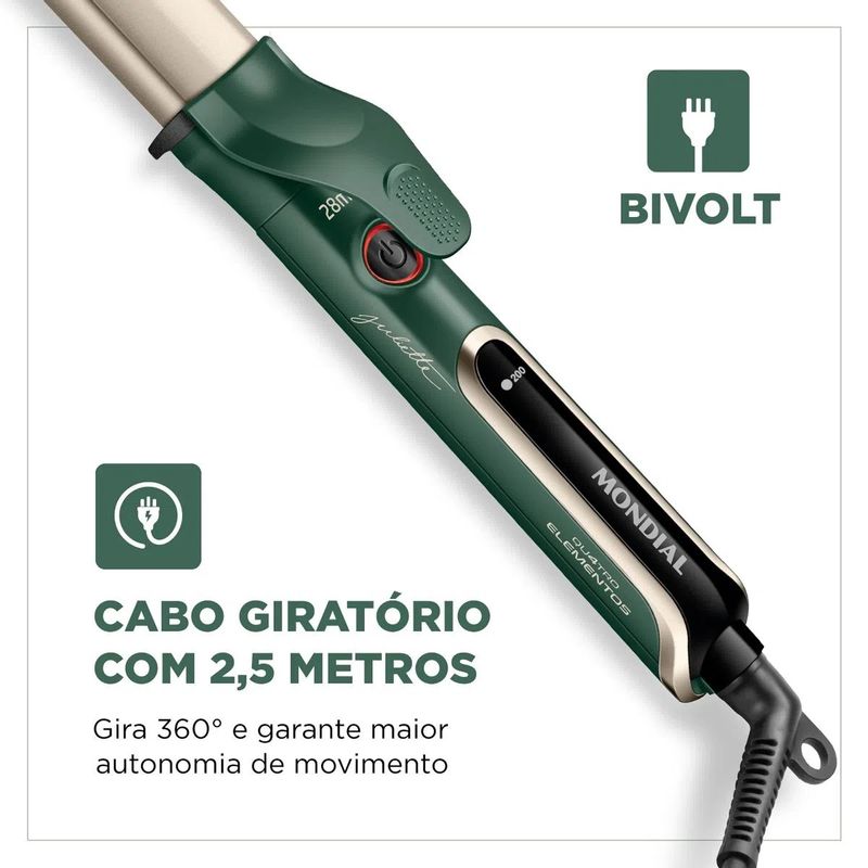 Modelador-de-Cachos-By-Juliete-Mondial-Verde-Oliva-70W-Bivolt-140771