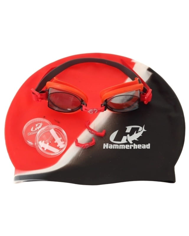 Kit-Natacao-Touca-Oculos-e-Protetor-de-Ouvido-Hammerhead-Vermelho-e-Cinza-139606