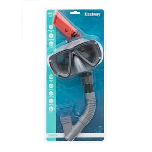 Kit de Mergulho com Máscara Snorkel Blackstripe Bestway Cinza