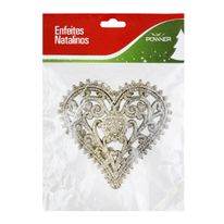 Enfeite de Coração Vazado Champagne Powner 9cm