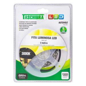 Fita Led 3m Taschibra 6W 3000K