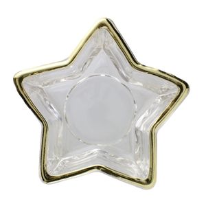 Porta Vela Estrela com Borda Dourada Magizi 5cm x 10cm