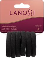 Conjunto-de-Elasticos-para-Cabelo-sem-Metal-Lanossi-Preto-com-6-unidades-139889