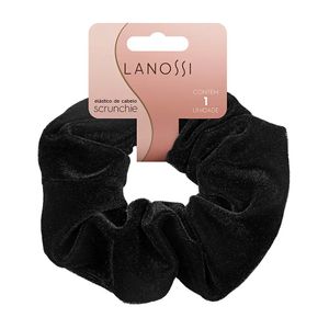 Elástico Scrunchie Velvet Lanossi Preto