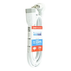 Cordão Prolongador Branco Daneva 1,5m 20A