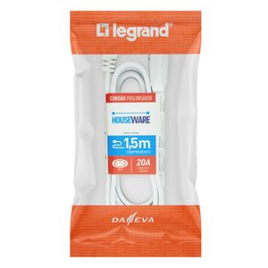 Cordão Prolongador Branco Daneva 1,5m 20A