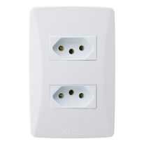 Tomada Dupla 2 pinos + Terra 20A Mec-Tronic Petra