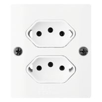 Tomada Dupla de Sobrepor 2 pinos + Terra 10A Mec-Tronic Millenium