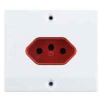 Tomada Sobrepor 2 Pinos + Terra Vermelha Mec-Tronic Millenium 20A