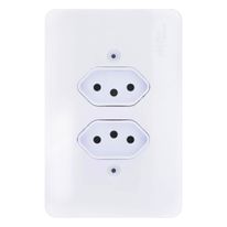 Tomada Dupla 2 Pinos + Terra Mec-Tronic Millenium 10A