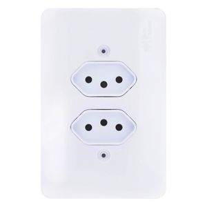 Tomada Dupla 2 Pinos + Terra Mec-Tronic Millenium 10A