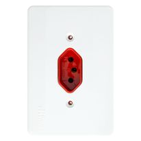 Tomada 2 Pinos + Terra Vermelha Mec-Tronic Millenium 20A