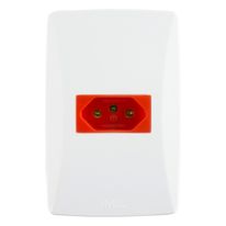 Tomada Horizontal Vermelha 2 Pinos + Terra Mec-Tronic Petra 20A