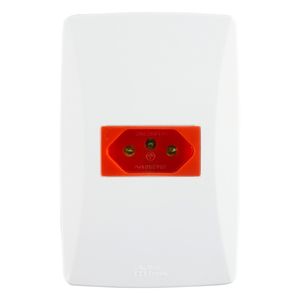 Tomada Horizontal Vermelha 2 Pinos + Terra Mec-Tronic Petra 20A