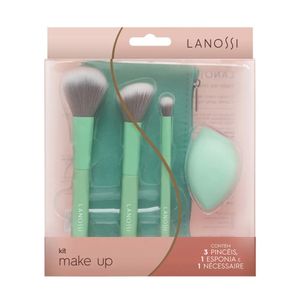 Conjunto de Pincéis para Maquiagem Lanossi Mint 5 peças