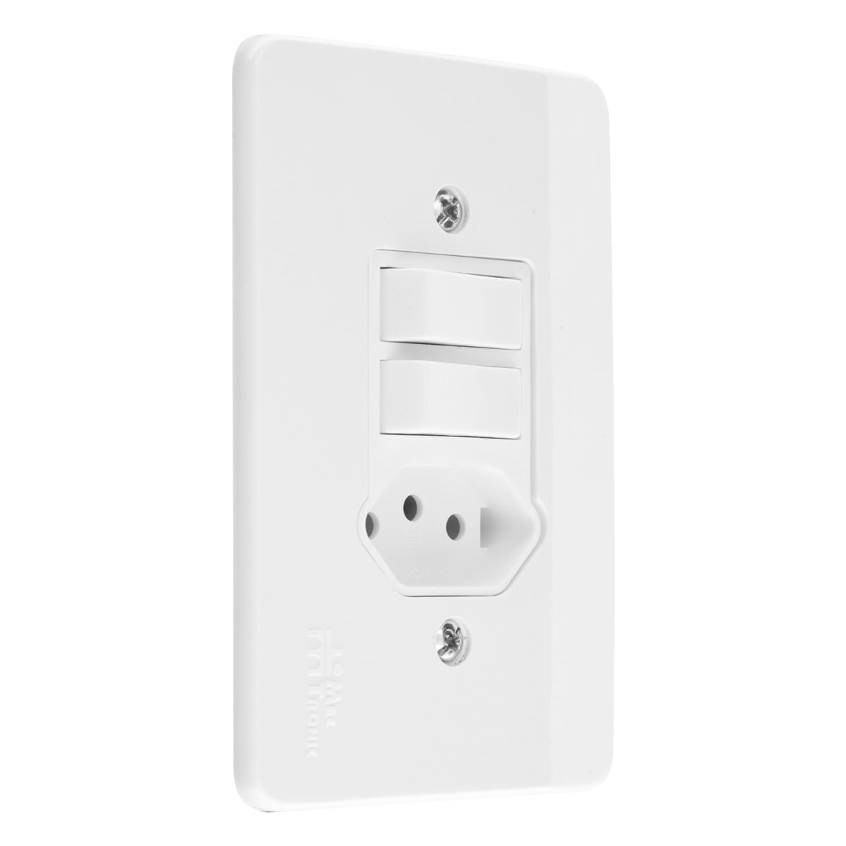 Interruptor2TeclaSimples+1Tomada2pinos+TerraMec-TronicMillenium-38995