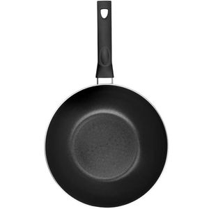 Frigideira Wok em Alumínio Antiaderente Multiflon com Fundo Inox Indução Preta 28cm