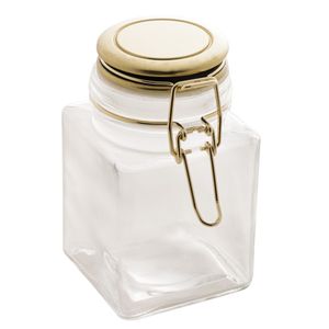 Pote de Vidro Hermético com Tampa Dourada Lyor 280ml