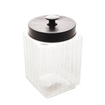 Porta Mantimento com Tampa de Metal Vegas Preta Lyor 1,7l