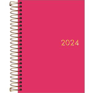 Agenda Executiva Espiral Anual Rosa Tilibra 12,9cm x 18,7cm