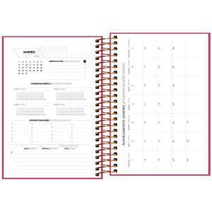 Agenda Executiva Espiral Anual Rosa Tilibra 12,9cm x 18,7cm