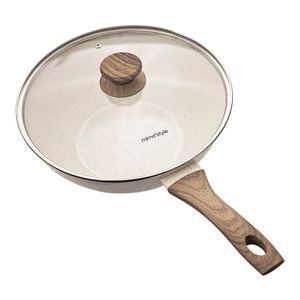 Frigideira Wok em Alumínio Antiaderente Mimo Style Mármol com Fundo Indução 28cm