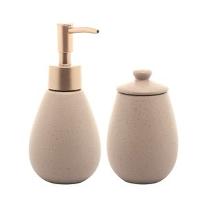 Conjunto para Banheiro de Cerâmica Granilite Nude Wolff 2 peças