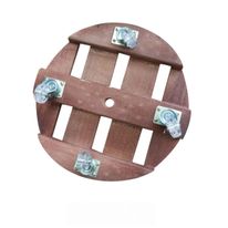 Suporte de Madeira Redondo para Vasos com Rodinhas 30cm Conte