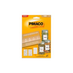 Etiqueta Adesiva Branca para Potes Pimaco 50mm x 40mm 3 folhas com 12 Etiquetas