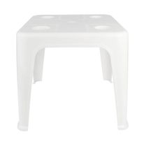 Mesa Plástica de Apoio Quadrada Branca com Porta Copo Mor