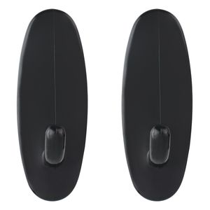 Gancho Adesivo Oval Preto Newpro 2 peças