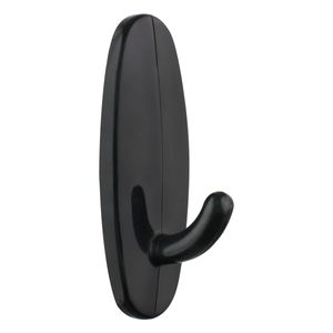 Gancho Adesivo Oval Preto Newpro 2 peças